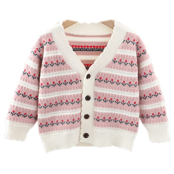 Girl Cardigan Sweater Spring Autumn Wear 2021 New Flowers Knitted Sweatesr Long Sleeve toddler girl Baby Coat for Kids Clothes