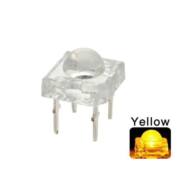 100PCS 5MM Piranha Yellow LED Super Flux Transparent Ultra Bright Water Clear Lens Lamp 4 Pin Light Beads