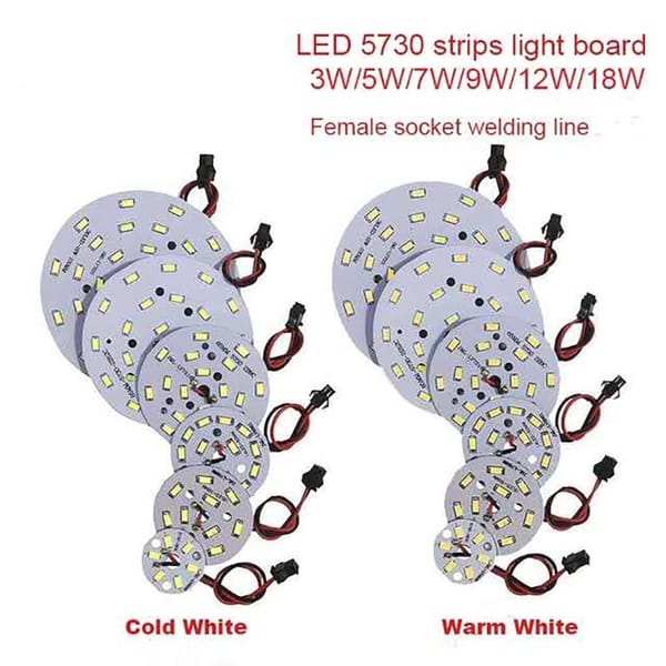 High Brightness LED 5730SMD Lamp Bead Light Board Bulb Round Transformation Light Source 3-18W 32-100MM With SM Female Terminal