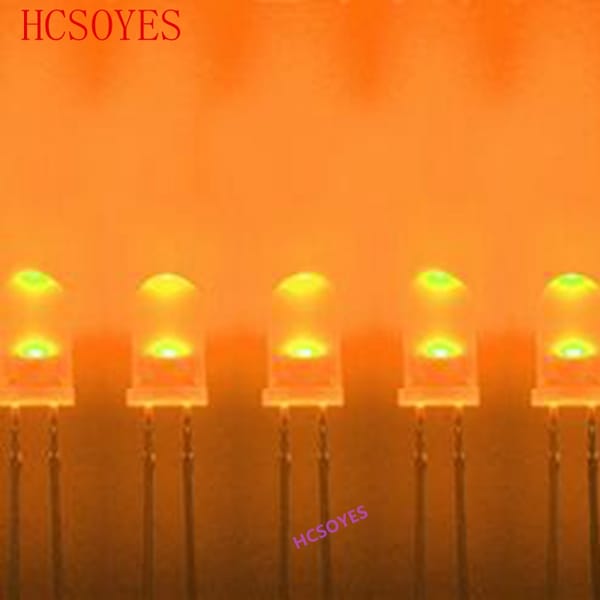5mm In-line lamp beads LED F5 yellow hair yellow highlight short feet 5mm round head led light emitting diode