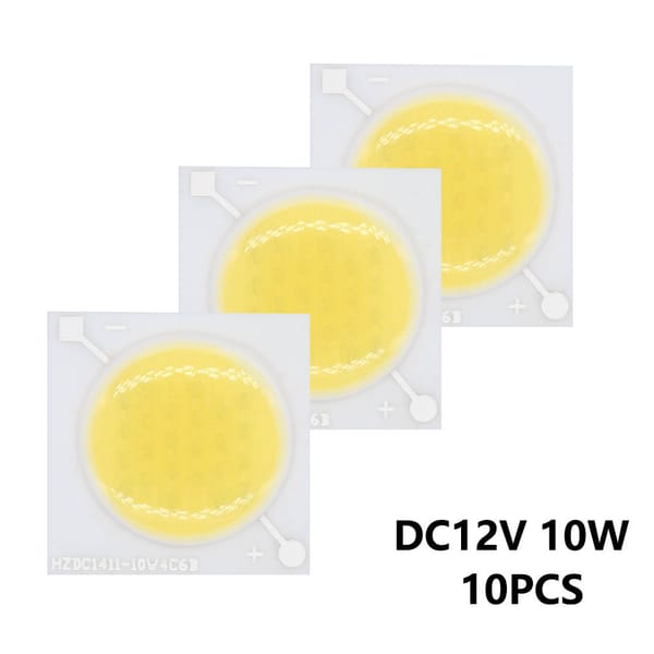 10pcs 12V LED COB Ceramic chip 10W Beads smart IC lighting DIY beads High Power for led spotlight LED Bulb Lamp Repair White