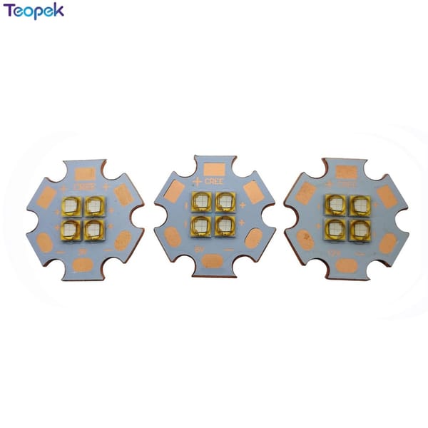 5pcs LG3535 18W 450nm 4 Chip High Power Plant Grow LED Lighting Emitter Bead  3V 6V 12V Royal Blue on 20mm Copper PCB