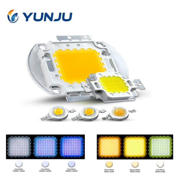 High Power LED Chip Warm Pure Cold White Lighting Beads 1W 3W 5W 10W 20W 30W 50W 100W Integrated Matrix Bulb COB Lamp