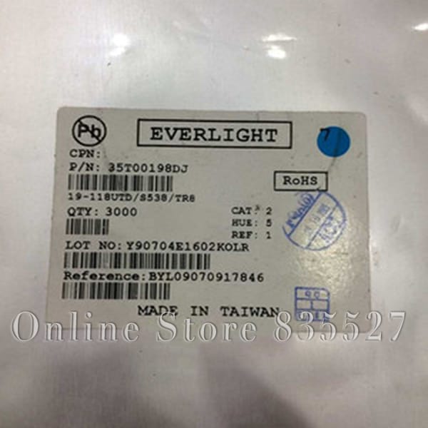 100pcs/lot LED lamp beads 19-218UTF/S538/TR8 0603 1608 white light 0.3 thickness EVERLIGHT LED light-emitting diode