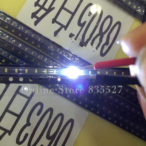 4000PCS/LOT 1608 0603 white SMD LED lamp beads 500 - 600 mcd super bright LED light emitting diode highlight ( LEDs )