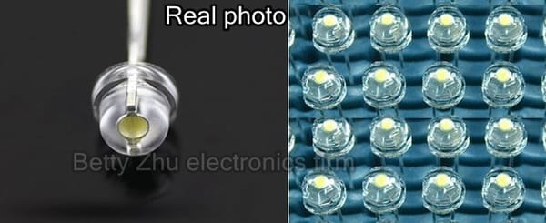 200PCS/LOT white 5mm straw hat LED lamp beads super bright LED Light-emitting diodes (leds)