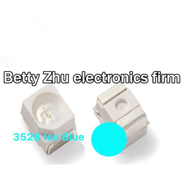 500PCS/LOT SMD LED 3528 Light Blue Ice Blue lamp beads 490-495nm