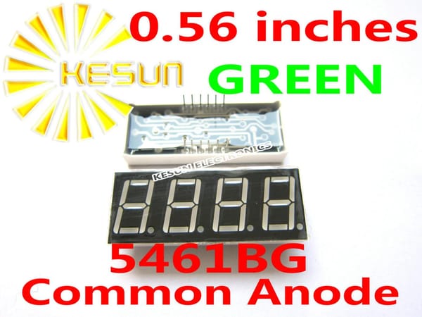 5PCS x 0.56 inches Green Red Common Anode/Cathode 4 Digital Tube 5461BG 5461AG 5461AS 5461BS LED Display Module Light Beads