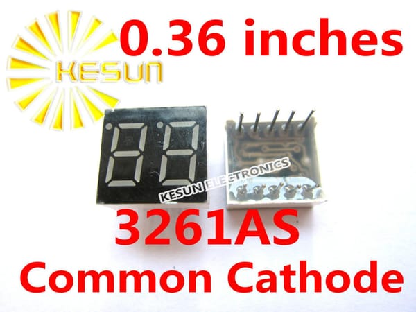 5PCS x 0.36 inches Red Common Cathode/Anode 2 Digital Tube 3261AS 3261BS LED Display Module Light Beads