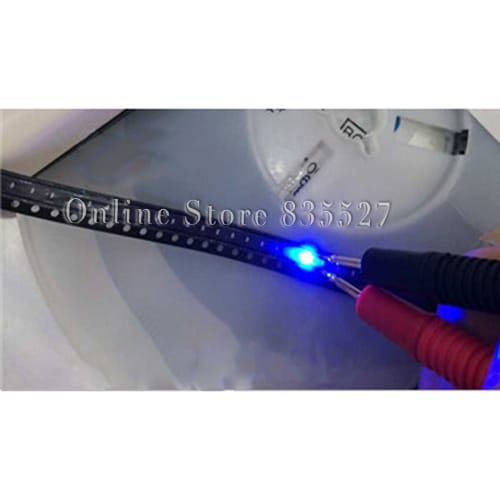 100pcs/lot LED 0402 / 1005 SMD light beads bright blue LED light emitting diode Original Baihong luminous tube