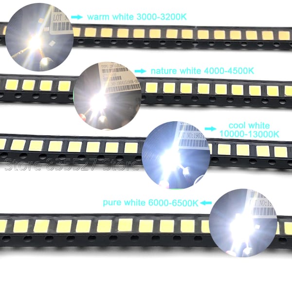 4 colors* 50pcs=200pcs  2835 SMD LED pure/natural/warm/cool white LED 23-25LM bright lamp beads Light emitting diode
