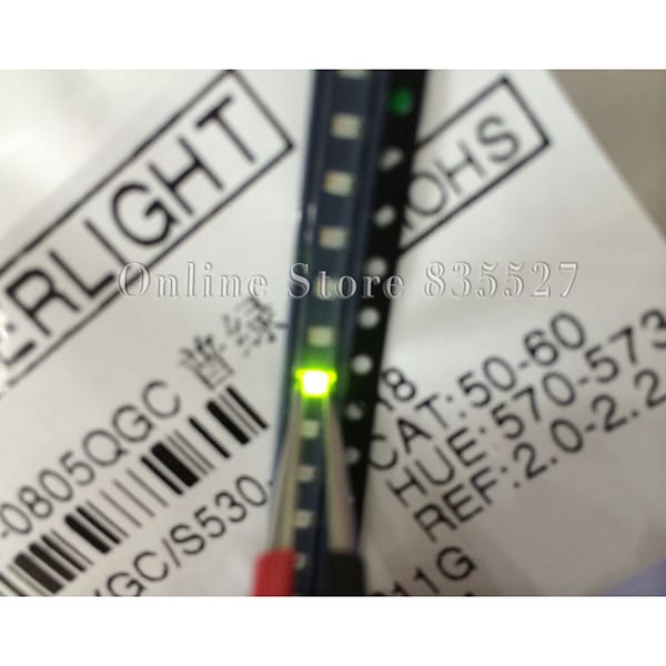 100pcs/lot LEDs 0603 / 1608 SMD light beads bright ordinary green / yellow green LED light emitting diodes diode