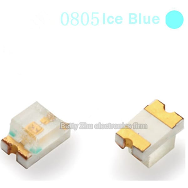 500PCS/LOT SMD LED 0805 Light Blue Ice Blue lamp beads 485-490nm 2012