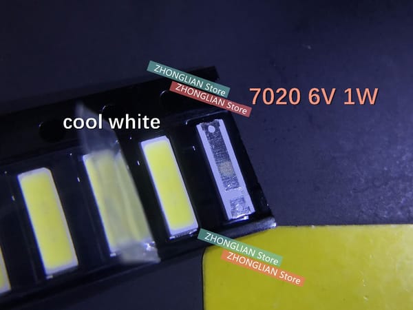 100PCS/Lot  7020 lamp beads LED repair LCD TV TV backlight beads 6V 1W lamp beads cool white light