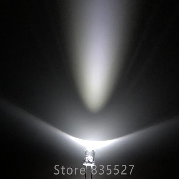 1000pcs/LOT Long pin legs 26-28mm F5 5MM Round LED Water Clear White Super Bright LED light emitting diode Kit DIP Lamp beads