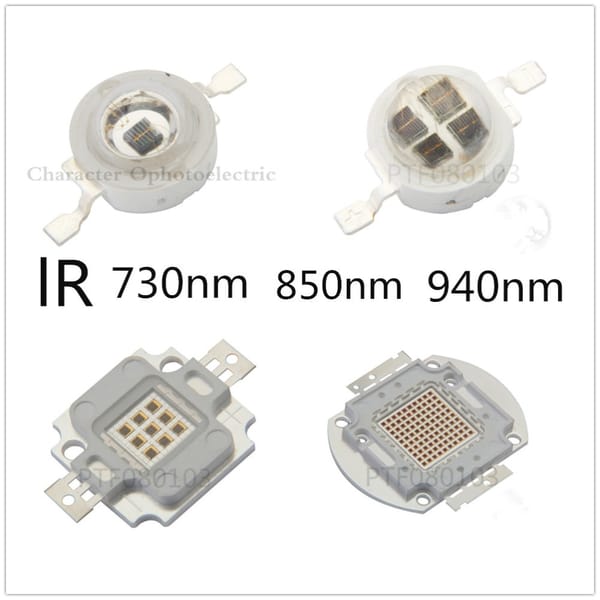 High Power LED Chip 730nm 850nm 940nm IR LED Infrared 1W 3W 5W 10W 20W 30W 50W 100W 850 nm 940 nm Emitter Light Lamp LED Beads