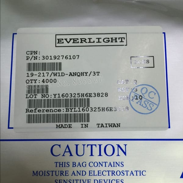 4000PCS/LOT ( Make  EVER LIGHT )  1608 0603 white SMD LED lamp beads bright LED light emitting diode