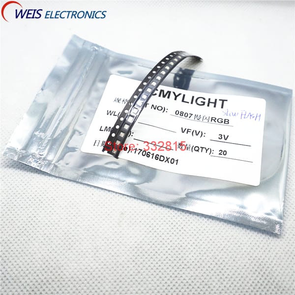 100PCS, 0805 0807 RGB SLOW FLASH SMD LED,  Automatic Flashing, Light Beads,  2018 with IC