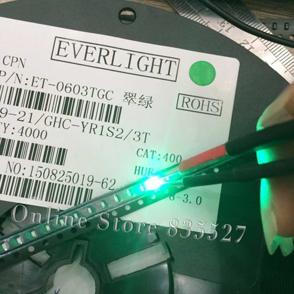 4000pcs/lot LED 0603 1608 SMD light beads bright emerald green LED light emitting diode
