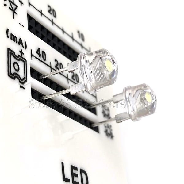500PCS/LOT/Bag 8MM F8 white straw hat 53-58LM super bright power 0.5W LED light emitting diode (leds) for DIY lights lamp bead
