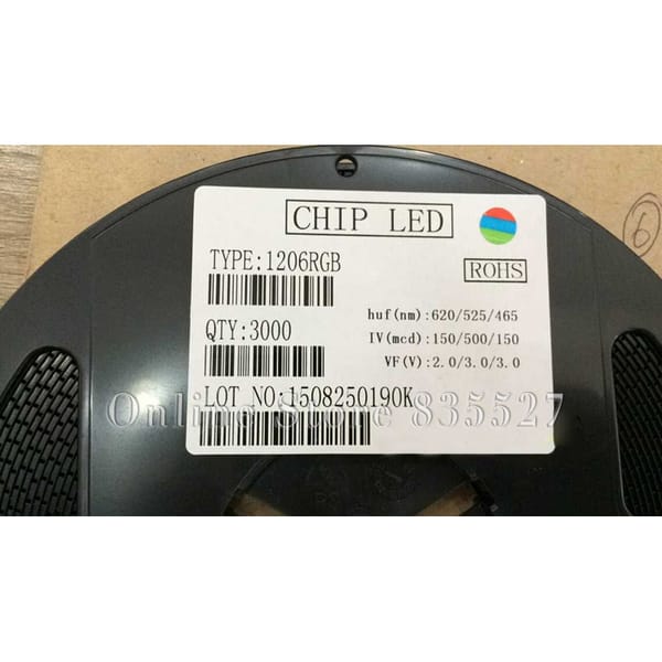 1000pcs/lot lamp beads 1210 1206 3227 SMD RGB red green blue full three colour mist fog common anode light-emitting diode LED