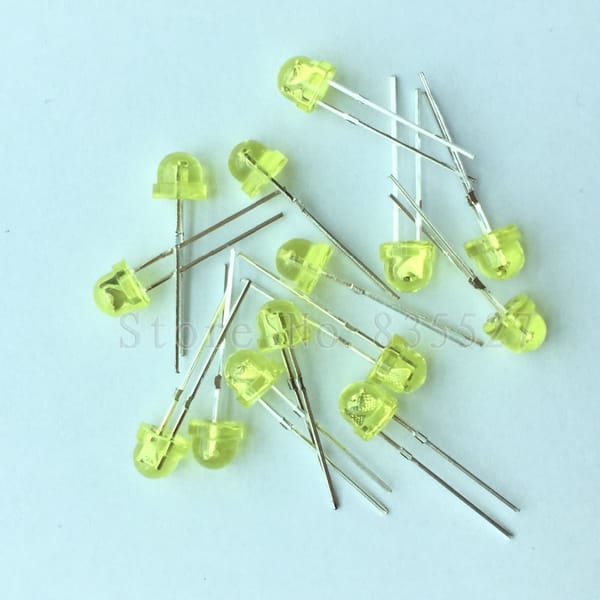 1000pcs/lot  yellow shell yellow light 5mm straw hat LED lamp beads LED Light-emitting diodes (leds)