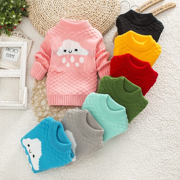 IENENS Winter 1PC Kids Baby Boys Girls Clothes Clothing Sweater Infant Boy Girl Child Tops Wool Sweaters Turn-down Collar Shirt