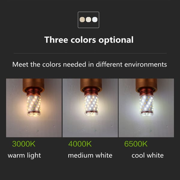 E27 E14 Three-color dimming LED Bulb LED Lamp AC 220V 12W 16W SMD2835 lamp beads Corn led Bulb Chandelier Candle LED Lighting