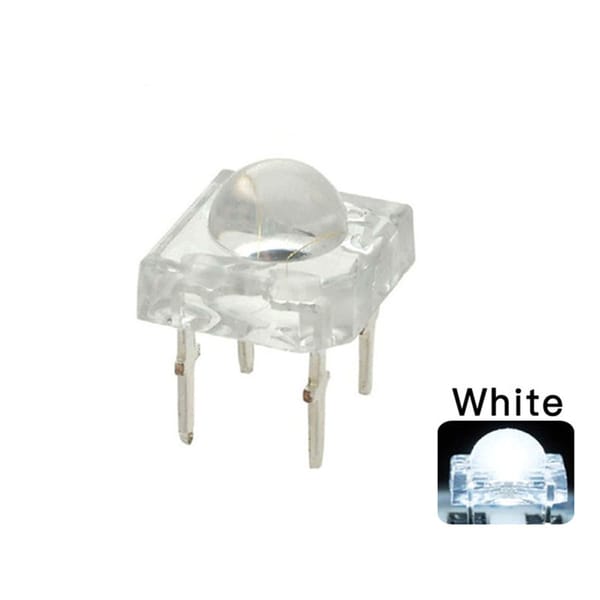 100PCS 5MM Piranha White LED Super Flux Transparent Ultra Bright Water Clear Lens Lamp 4 Pin Light Beads