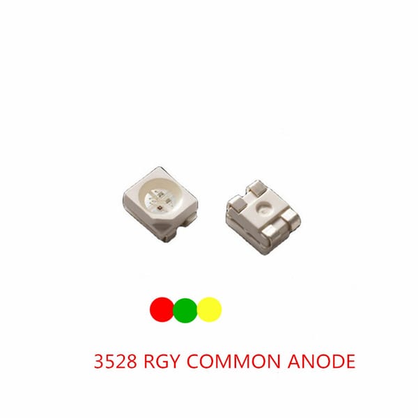 3528 RGY LED Red + Green + YELLOW Common Anode / Cathode Water Clear Plcc-4 20mA SMD LED LIGHT BEADS LAMPS  3.5*2.8*1.9MM