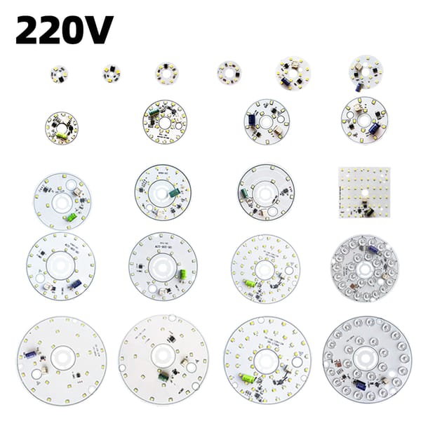 5pcs/lot AC220V Bead-Board LED Chip Free Driver 1.5W 3W 6W 12W 24W 38W 48W SMD2835 Cold/Warm White Lighting Spotlight Lamp Chips