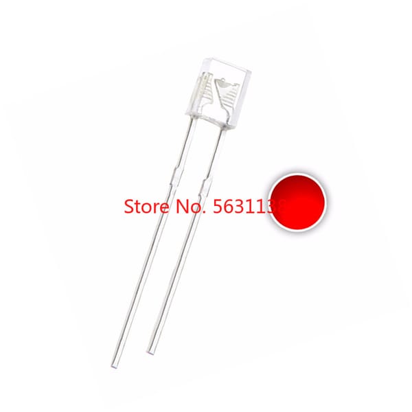 100pc 2X3X4mm Emitting Diode Square LED RED chip 20mA 3V Water Clear DIP-2 2*3*4mm Rectangle 2PINS Lamp Ultra Bright Light Beads