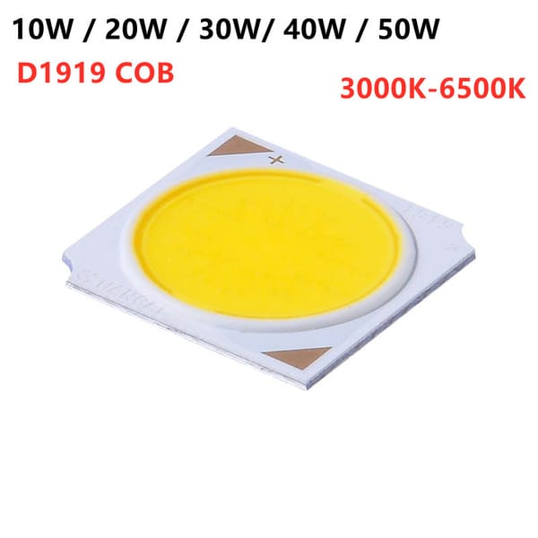 10pcs Flip LED Chips 10W 20W 30W 40W 50W 3000k Led Source Chip 1919 SMD COB Diode 17mm Light Bead for LED Bulb Ceiling Spotlight