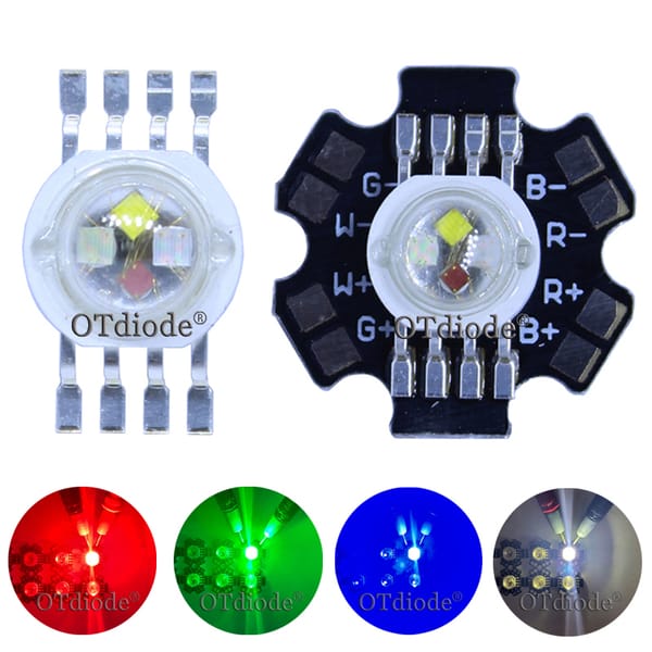 10-100PCS 45mil RGBW LED Diode 8pins High Power LED Chip 4W 4*3W 12W lamp Colorful DIY for Stage lighting beads