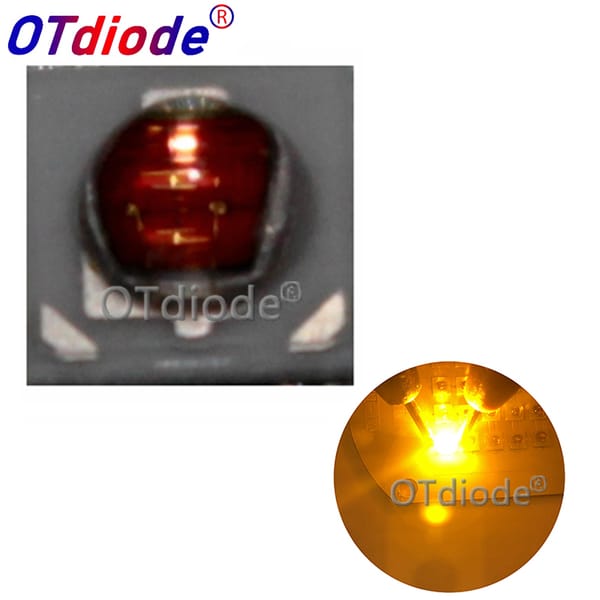 10pcs 1W 3W 3535 SMD High Power Amber Yellow LED diode Chip light emitter 590nm to 595NM beads DIY Car Light Fishing lights