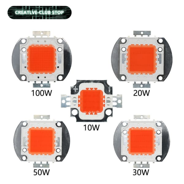 LED Plant Grow High Power LED Chip Full Spectrum Grow 380-840NM DC12 10W and DC30-32V 20W 30W 50W 100W DIY Light Plant Lamp Bead