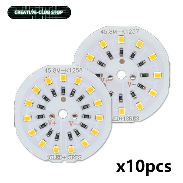 10pcs a Lot DC12V Lamp Bead SMD2835 Chip LED Bulb Lamp 12W 15W High Brightness Warm White Light Board For LED Bulb LED Downlight
