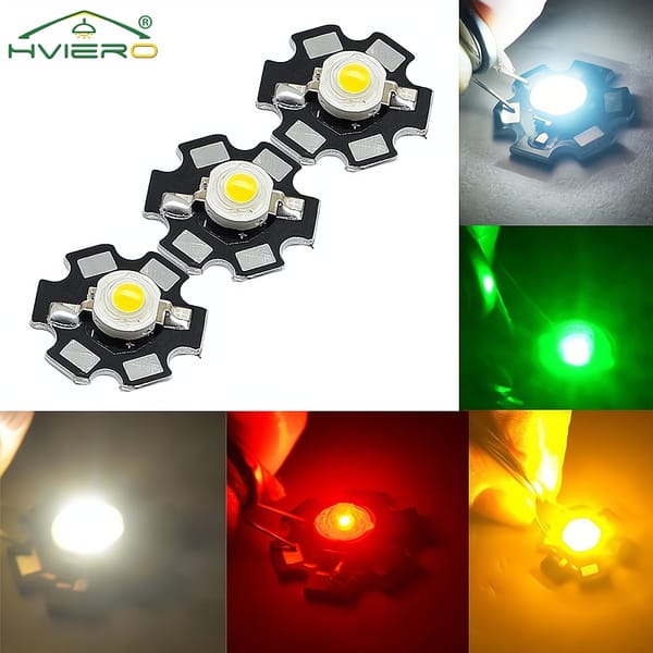 10X 1W 3W High Power Chip white Red Blue Green light Bead Emitter LED Bulb Diodes Lamp Beads with 20mm Star PCB Platine Heatsink
