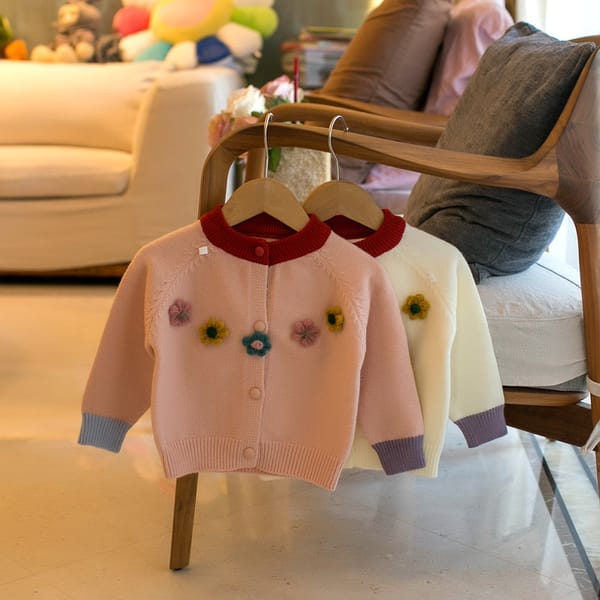 2023 Autumn and Winter New Children's Sweater Girls' Flower Cardigan girls sweater sweaters cardigan girl cardigan
