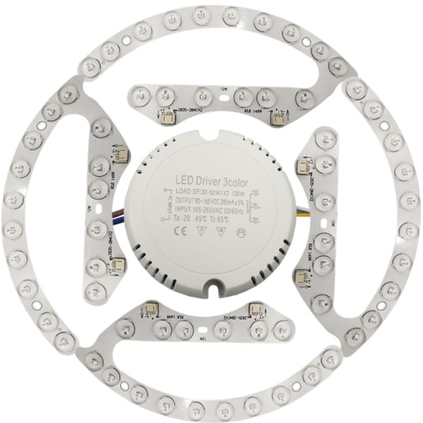 24W 36W 48W 60W 28/32/39/47mm OD Warm Yellow White ARC Fan-Shaped Clear Lens Light Chip SMT SMD LED Base Bulb Lamp Bead Emitter