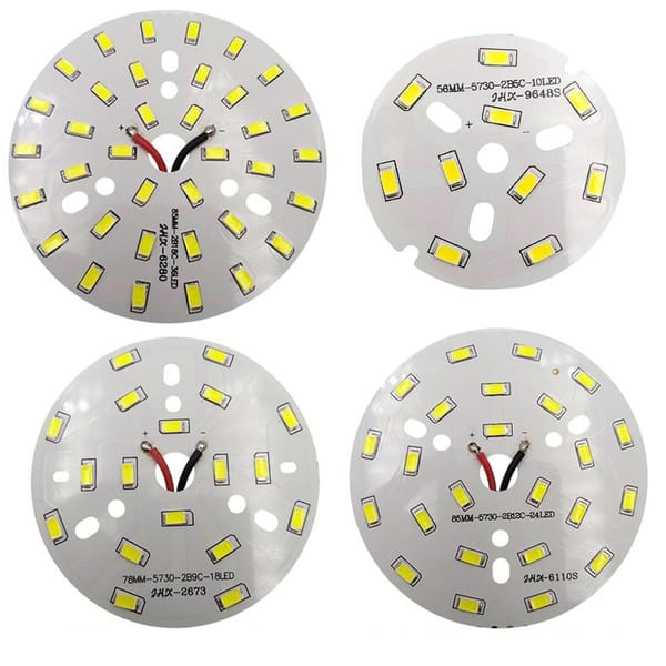5W 9W 12W 18W 24W 5730 0.3A 6mm 10mm Bore ID 56mm 78mm 85mm 100mm OD Warm Yellow White SMD LED Light Base Bulb Lamp Bead Emitter