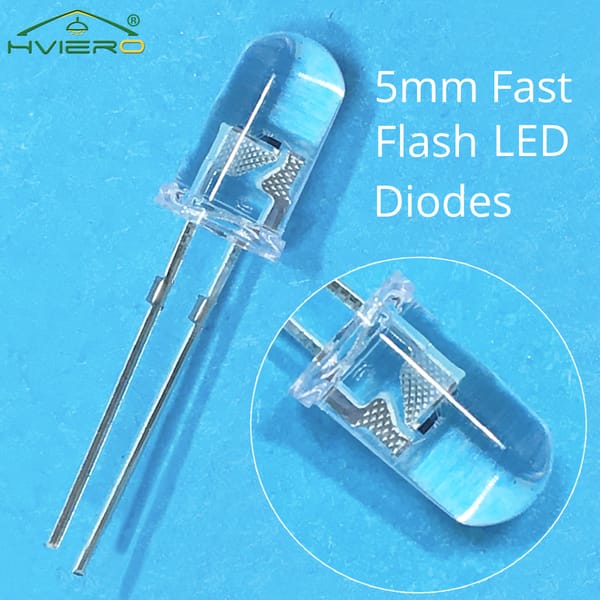 100Pcs Min F5 Mm Round Fast Slow Flash RGB Led Rainbow Clear Bulbs Emitting Diode Lights 470 resistance Transmission Lamps Beads