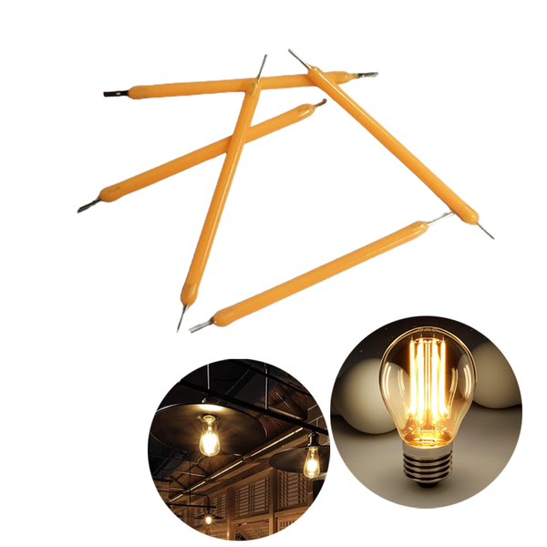 LED Filament DIY Bulb Lamp Beads DC3V 18.5mm 26mm 38mm 54mm 68mm Ceramic Hard Filament DIY Edison Bulb Lamp Parts holiday light