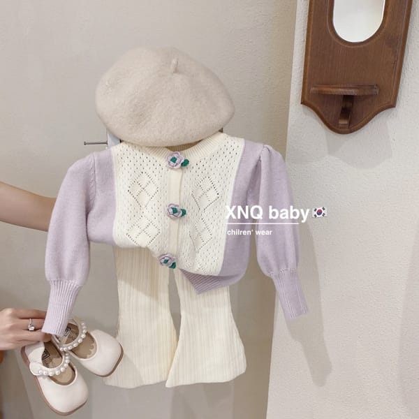 Girl Sweater 2023 Spring New Korean Baby Small Flower Round Neck Knitted Cardigan Children Foreign Sweater Girl Top Sweaters
