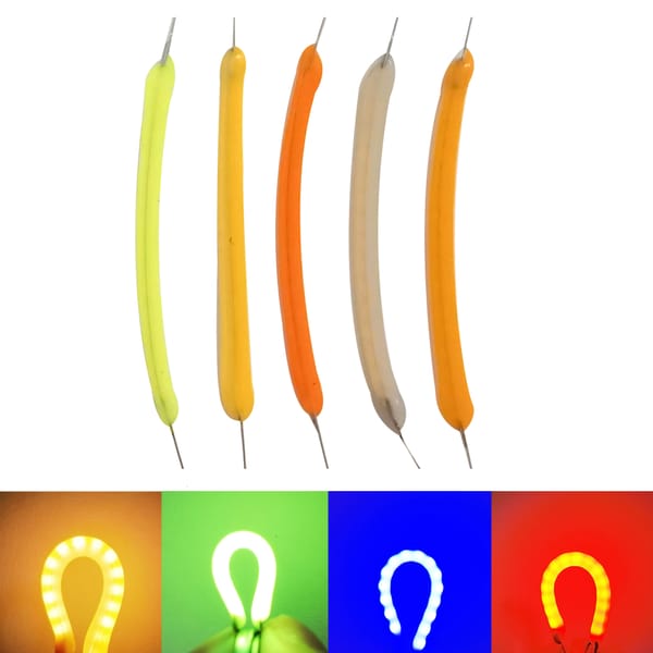 40pcs 38mm Diode LED Filament Bulb DC3V 100mA Rigid Filament LED Lamp Beads Red Blue Green White Parts DIY Lighting Accessories