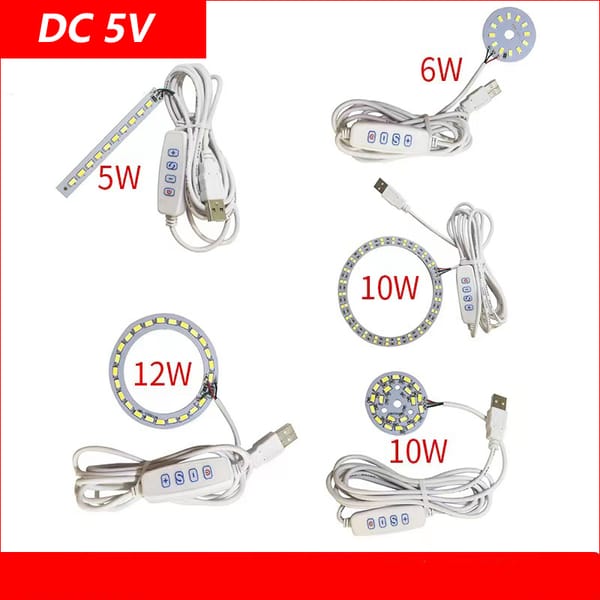 DC5V Dimmer Controller Welding LED chip 5/6/10/12W Three Colors Surface Light Source SMD 5730 LED Light Beads DIY Tricolor Adjus