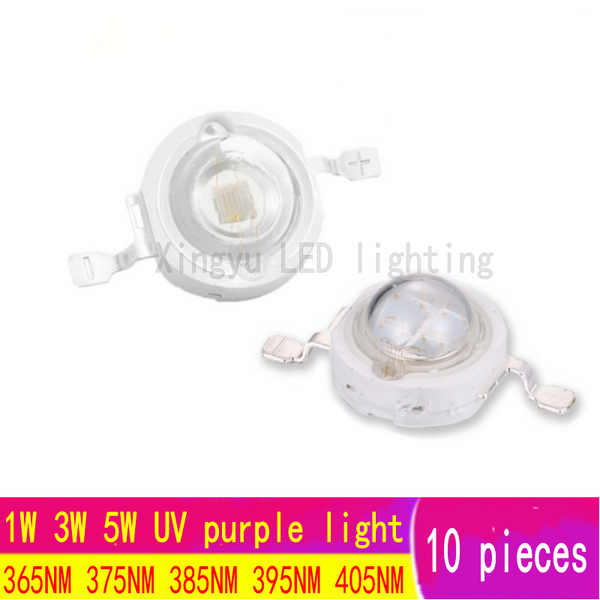 10pcs LED lamp beads 3W UV 395nm365nm high-brightness vertical chip purple light UV money detector flashlight