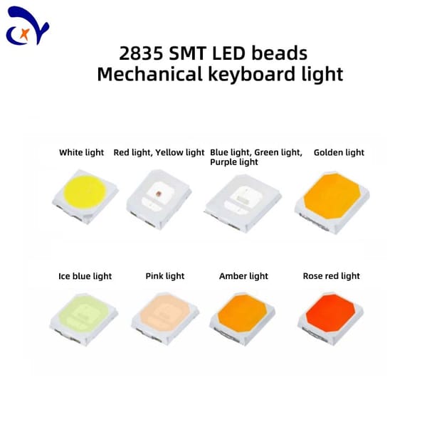 100PCS LED SMT Beads 2835 0.2W Red Yellow Blue Green White Warm White Purple Orange Pink Mechanical Keyboard Light