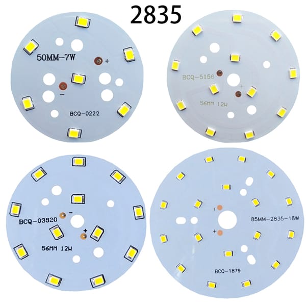 3W 5W 6W 7W 9W 12W 15W 18W 2835 10mm Bore ID 23-100mm OD Warm Yellow White Chip SMT SMD LED Light Base Bulb Lamp Bead Emitter