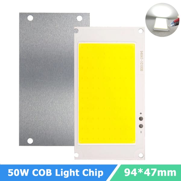 S​uper Bright 50W LED Light Chip 6500K Cool White COB Light Beads 94*47mm Thin Lamp Chip for Light DIY